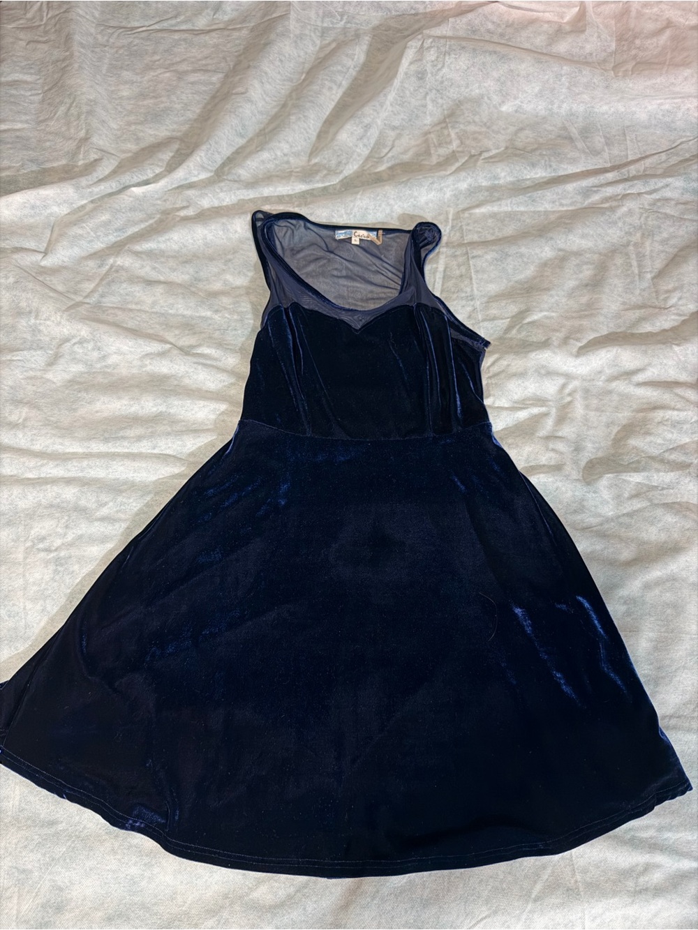 Cecico Navy Blue Velvet Trim Dress